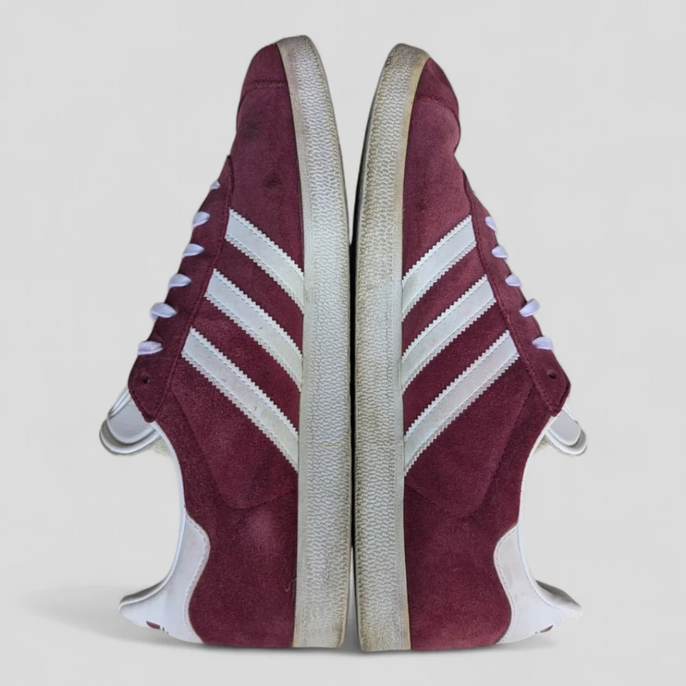 Adidas Gazelles Men's Collegiate Burgundy Shoes Sneakers Sz 12 90s Grunge Skater